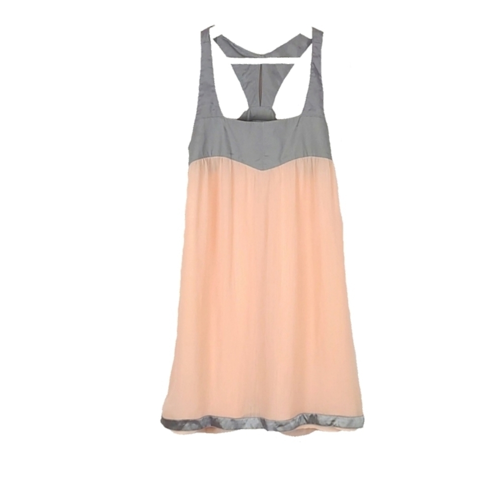 Vintage Fairy Romantic Summer Dress Chiffon Pastel Pink Silver Trim